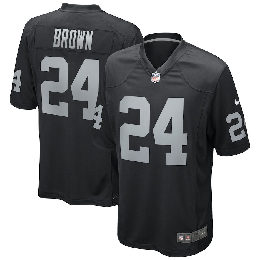 Men Oakland Raiders #24 Willie Brown Nike Black Game Retired Player NFL Jersey->oakland raiders->NFL Jersey